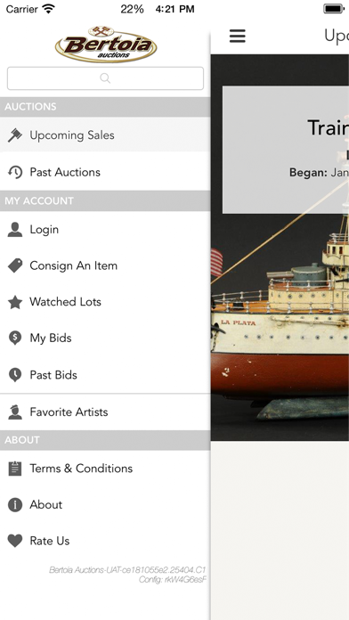 Bertoia Auctions Screenshot