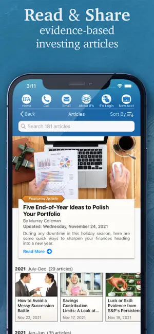 Screenshot 5 IFA: Index Fund Advisors iphone