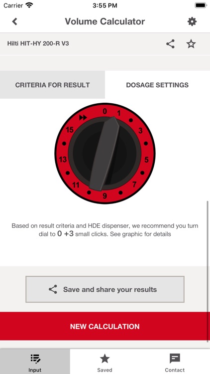 Hilti Volume Calculator