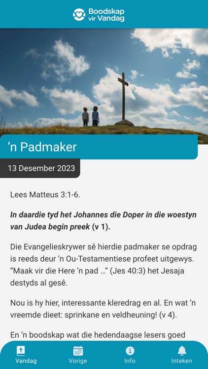 Boodskap vir Vandag