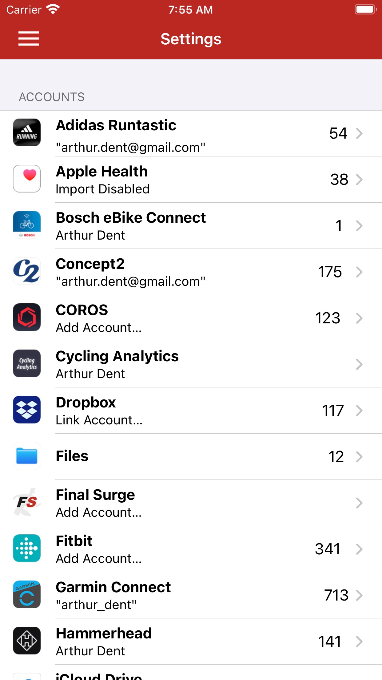 Screenshot do app RunGap - Workout Data Manager