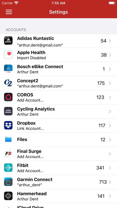 RunGap - Workout Data Manager Screenshot