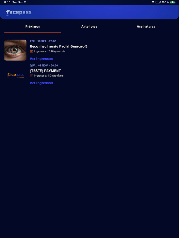 Facepass Pessoal iPad screenshot 5 - Entertainment app