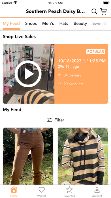 Southern Peach Daisy Boutique Screenshot