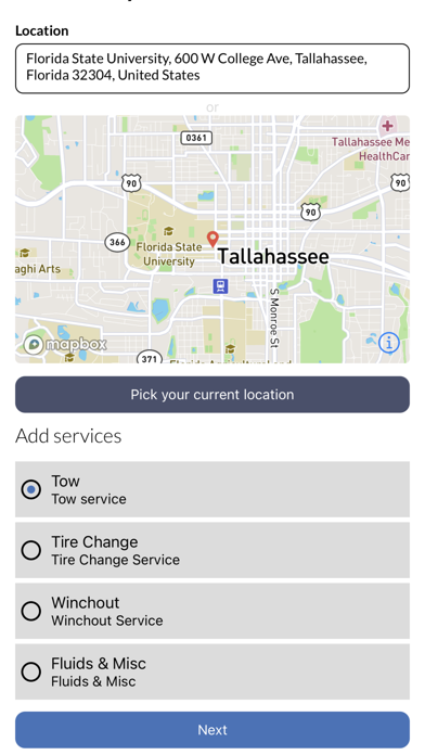 Hitch Towing Customer Screenshot