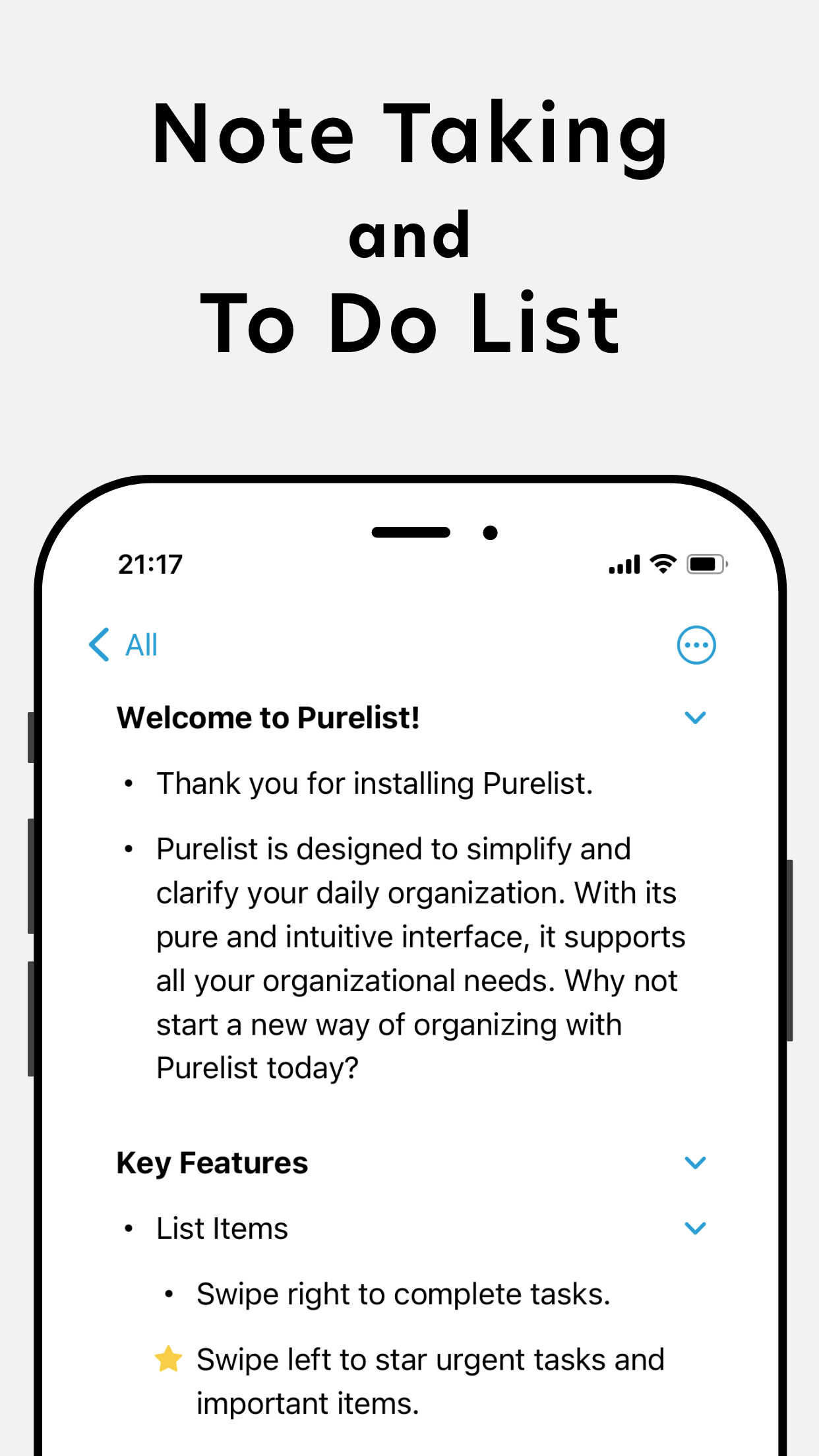 Purelist: Notes & Tasks