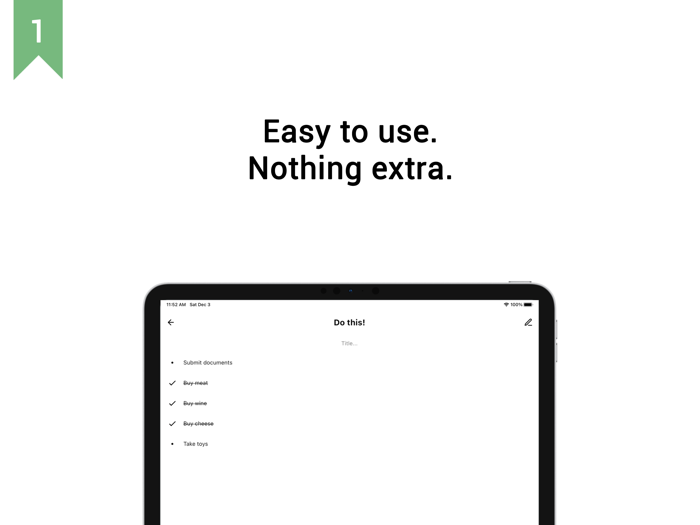 Simple grocery and to-do lists
