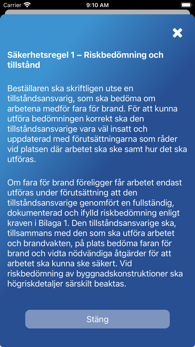 Brandfarliga arbeten Screenshot