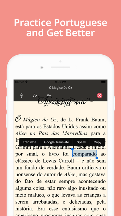 Portuguese Reading Audio Books Screenshot