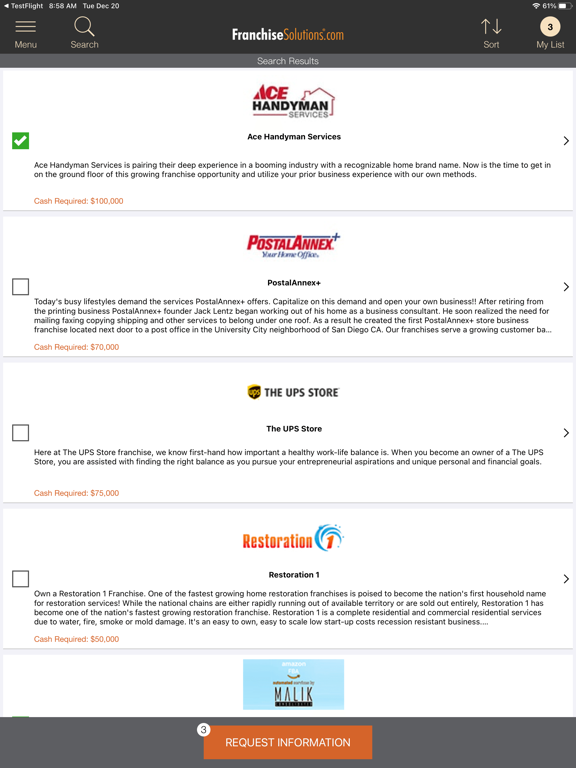 Franchise Solutions iPad screenshot 2 - Business app