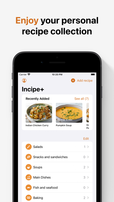 Incipe: your personal cookbook Screenshot