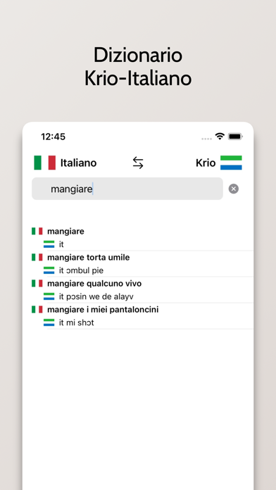 Screenshot #1 pour Dizionario Krio-Italiano