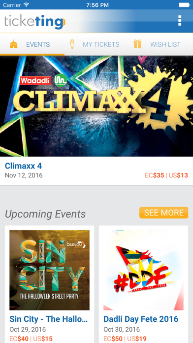 TickeTing Events App Screenshot