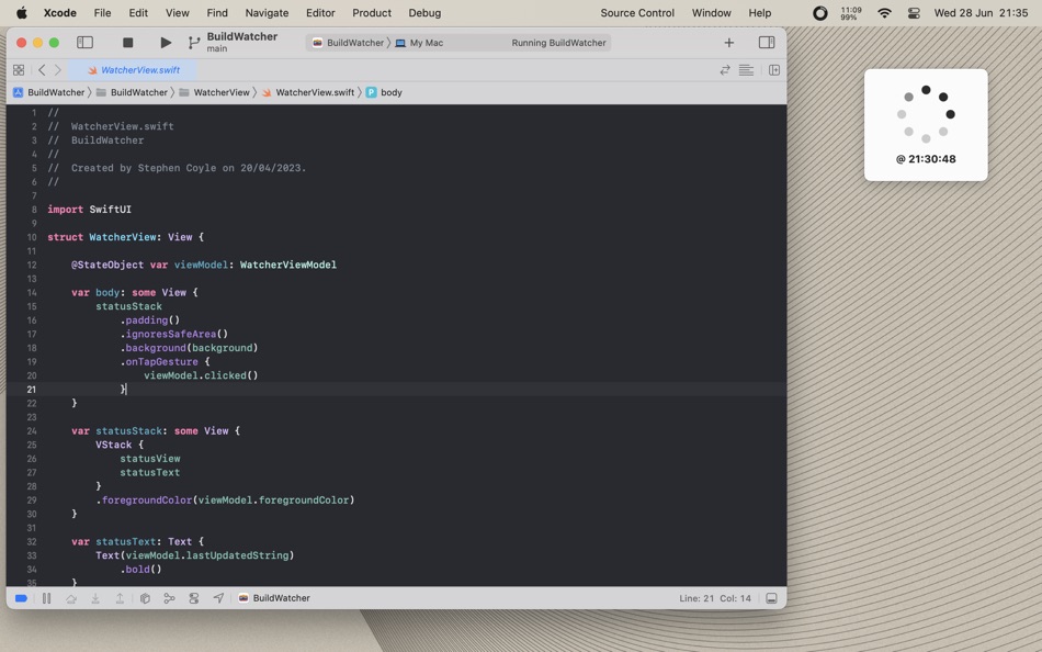 #2. BuildWatcher (macOS) Podle: Stephen Coyle