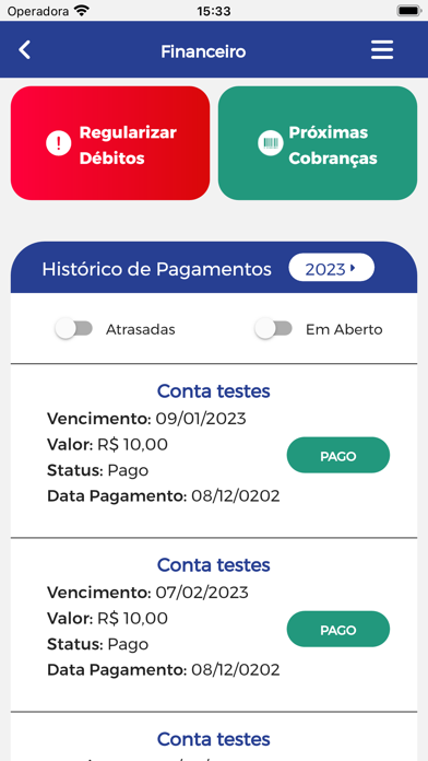 Clubes Associados Software Screenshot