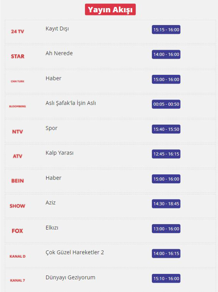 Mobil - Canlı TV Rehberi