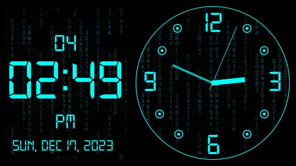 #1. Animated Matrix Clock Themes (iOS) Podle: Zaheer udeen Babar