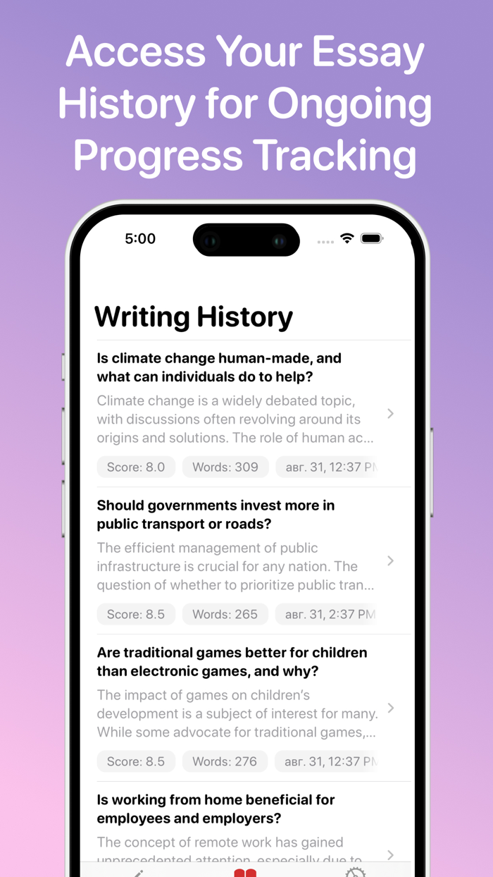 IELTS Practice App Writing