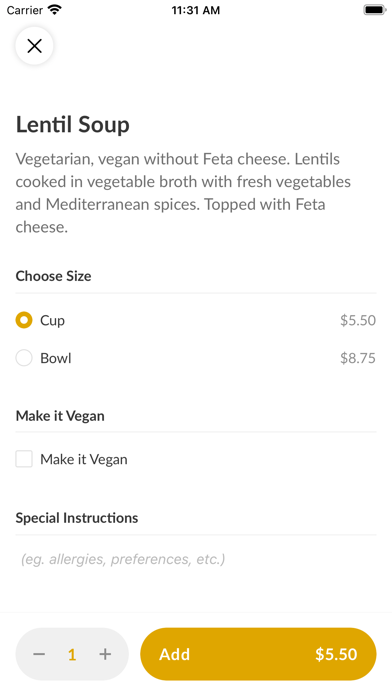 Paymon's Fresh Kitchen Screenshot