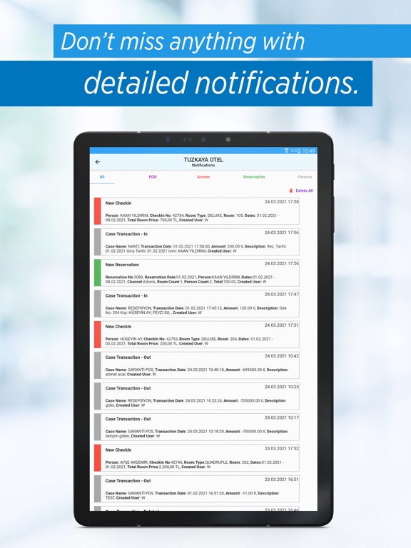 Adonis Hotel Management iPad screenshot 6 - Business app
