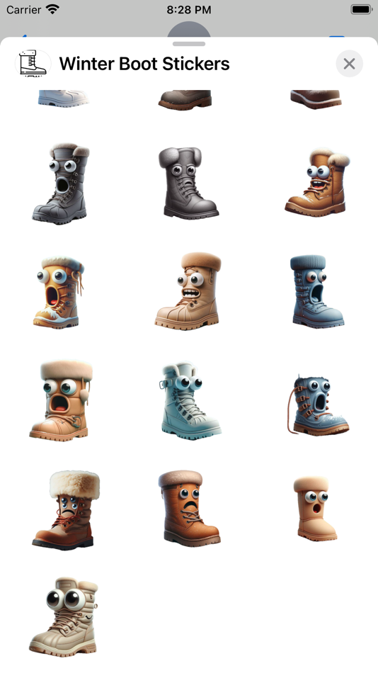 #3. Winter Boot Stickers (iOS) Podle: Paul Scott