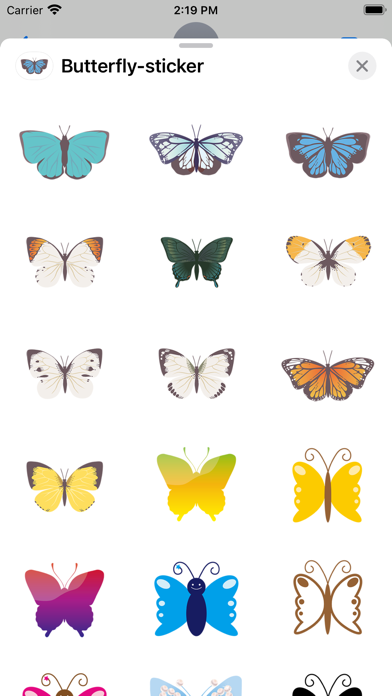 Pop and chic butterfly sticker Screenshot