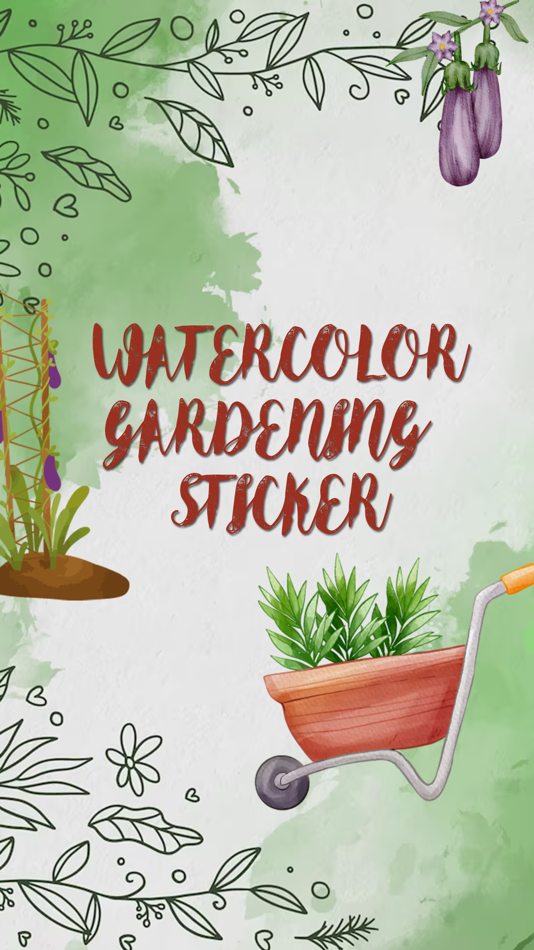Watercolor Gardening Sticker - 1.2 - (iOS)