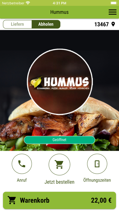 Humus und Chicken Screenshot