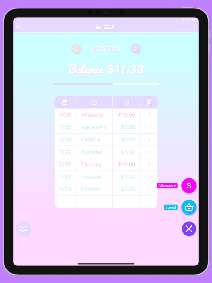 Kawaii Allowance Tracker