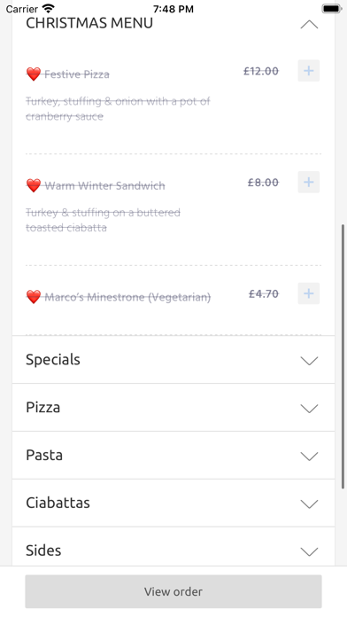 Marco's Italian Takeaway, Screenshot