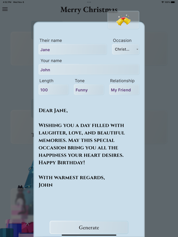 Screenshot #6 pour AI Christmas Wishes