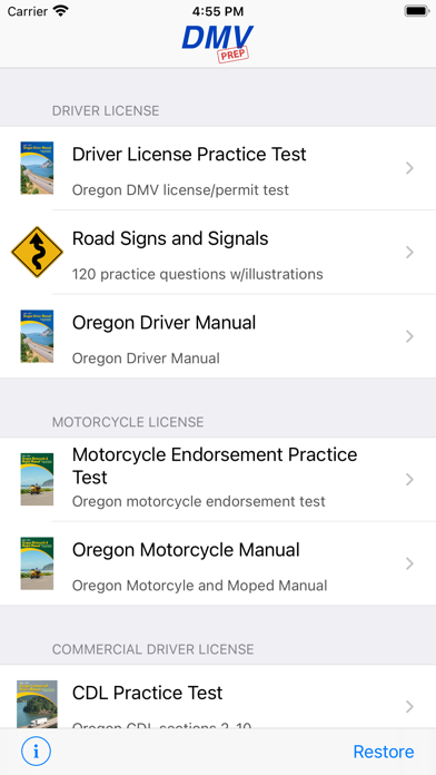 Oregon DMV Test Prep Screenshot