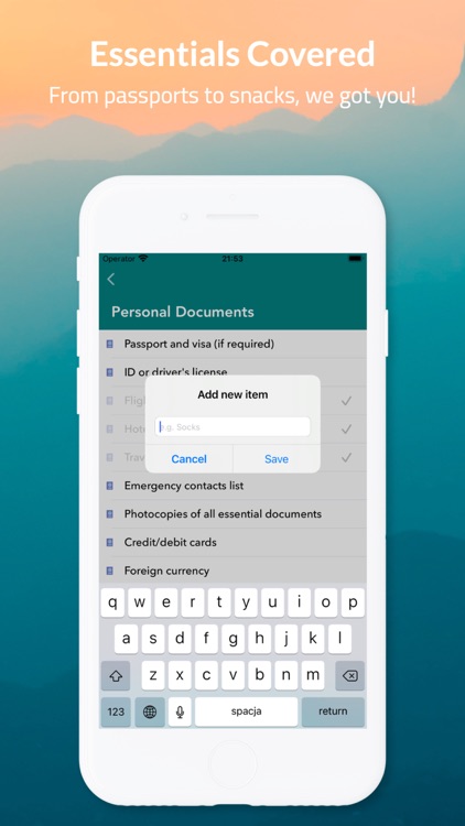 Packing Checklist: Pack&Go