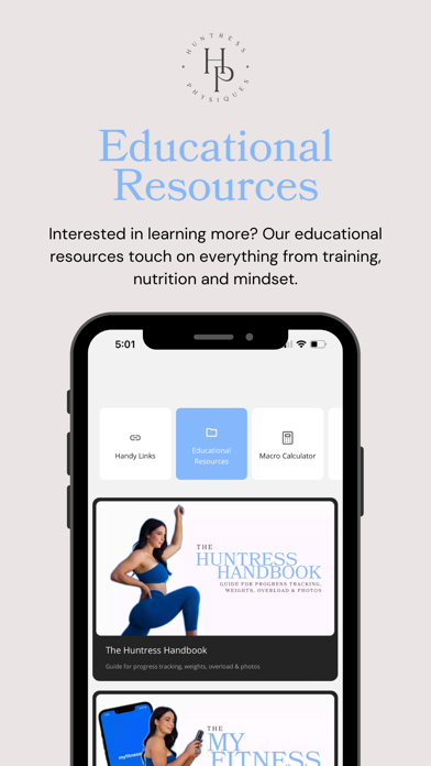 HUNTRESS PHYSIQUES APP Screenshot
