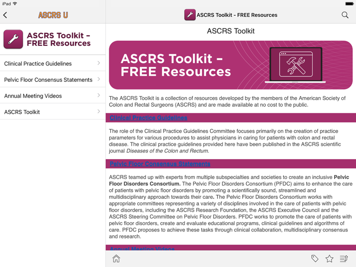 ASCRS-U Colorectal Surgery