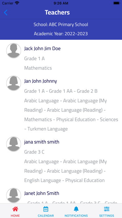 Epic EMIS - School and Teacher Screenshot