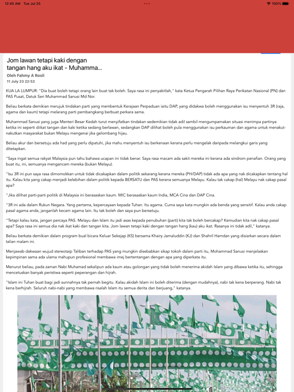 Screenshot #4 pour Berita Harian Mobile