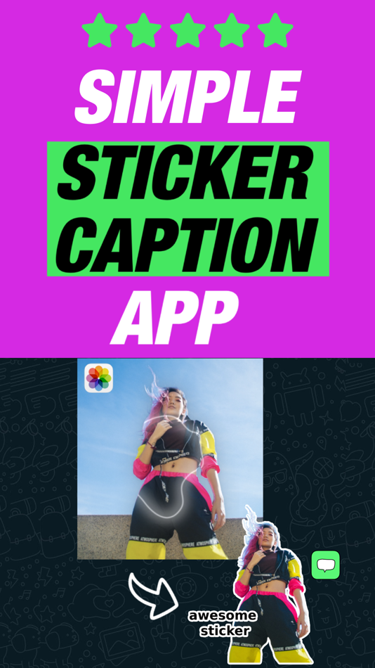 #1. Simple Sticker Caption Maker (iOS) Podle: Nikola Milic