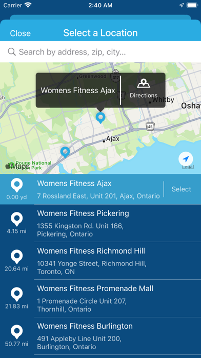 Womens Fitness Clubs of Canada Screenshot