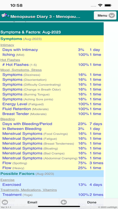 Menopause Diary 3 Screenshot