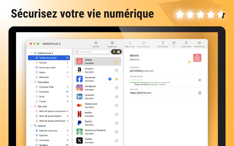 Screenshot #1 pour Password Manager SafeInCloud