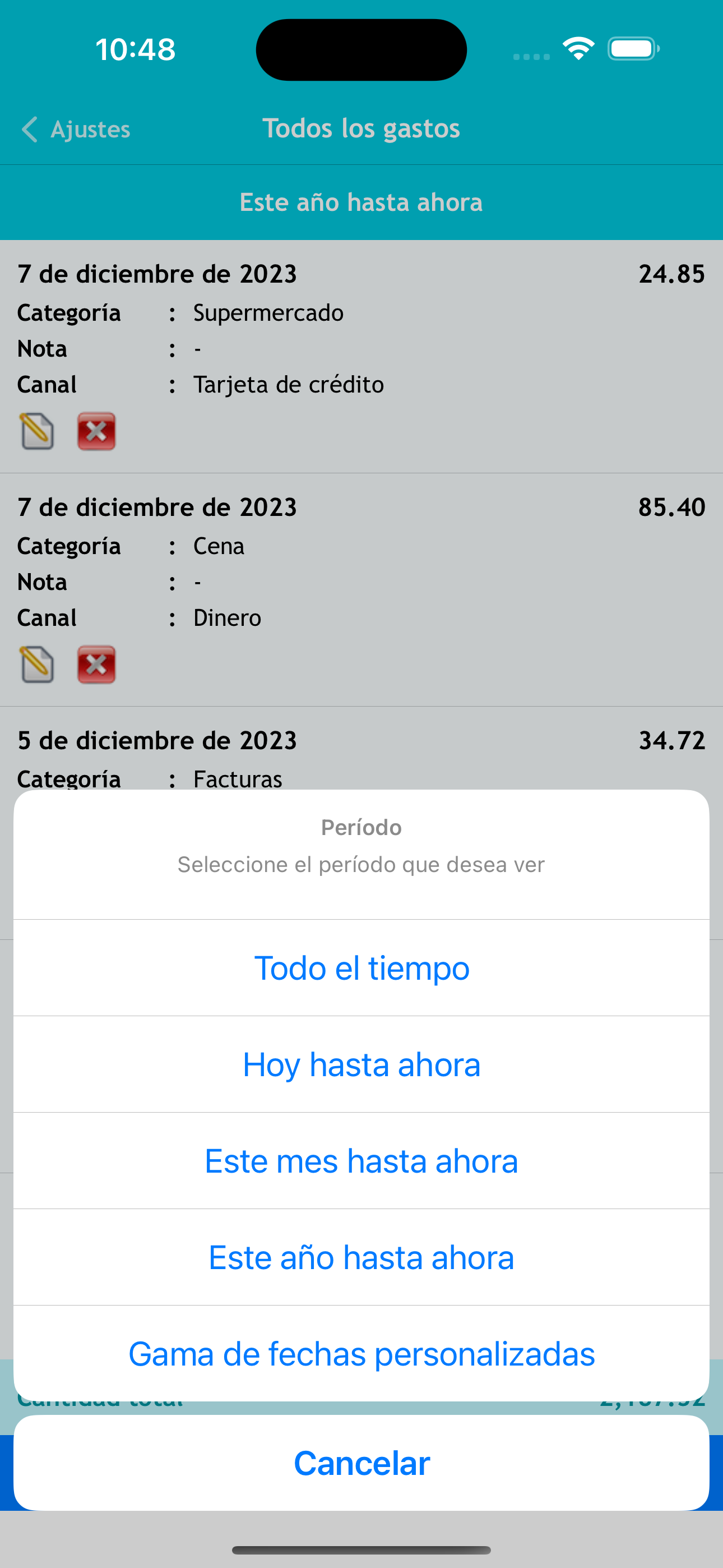 Gastos: Gestión de gastos