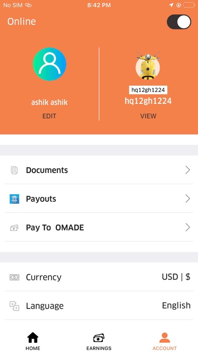 Omade Driver Screenshot