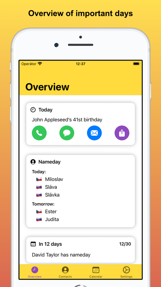 #1. iDays - Namedays & Birthdays (iOS) 由: Marian Vinicay
