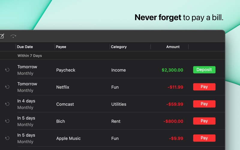 GreenBooks - Money Manager Screenshot