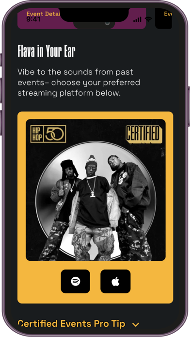 Certified Events Screenshot