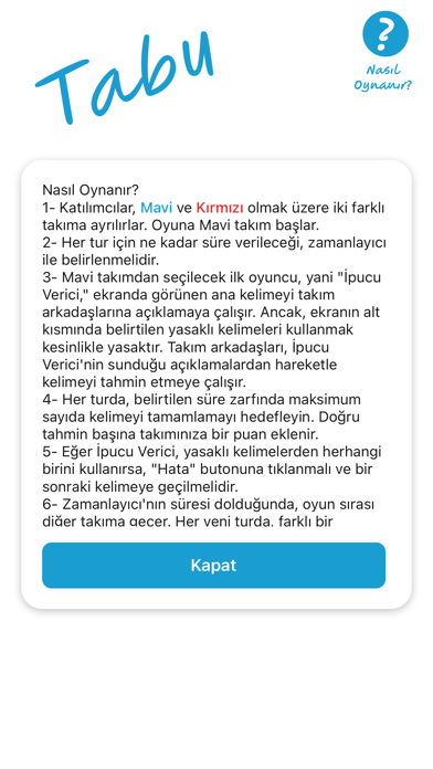 Tabu - Yasaklı Kelimeler Screenshot