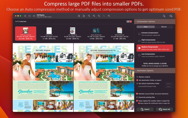 PDFOptim - PDF-kompressorin kuvakaappaus