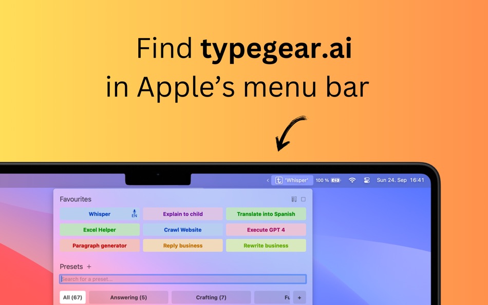 #1. typegear.ai (macOS) 由: Till Seyer
