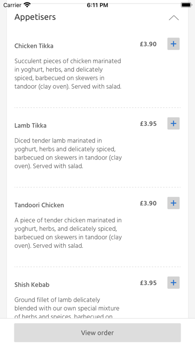 Gate of India Restaurant, Screenshot
